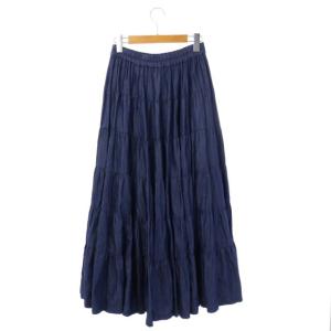 GRACE CONTINENTAL 20SS デニムインディゴティアードマキシスカート ネイビー