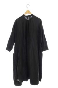 nest Robe ワンピース スタンドカラー 七分袖 F ブラック