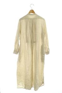 nest Robe リネン バンドカラーワンピース フレア ロング ベージュ