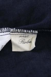 nest Robe リネン ギャザー シャツワンピース ロング 前開き チャコール