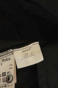 nest Robe レース バンドカラーシャツワンピース 膝丈 フレア ブラウン