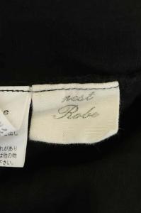 nest Robe シャーリングシャツワンピース 五分袖 リネン ブラック