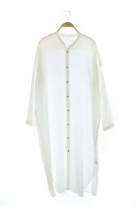 ライトレーヨンシャツワンピース ロング ホワイト