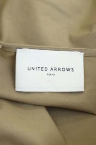 UNITED ARROWS UWFM バックVネック七分袖ワンピース 36 ベージュ