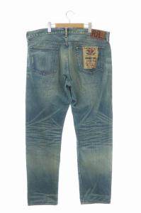 RRL JAPAN WOVEN SELVEDGE DENIM リペア加工デニムパンツ ストレート 