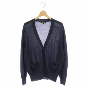 18G カシミア シルク混 Vネックカーディガン 長袖 1 チャコールグレー