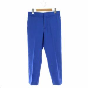 ウールギャバベーシックパンツ テーパード 36 ブルー