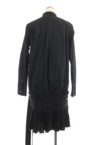 sacai プリーツスカートドッキング ワンピース シャツワンピース 2 黒