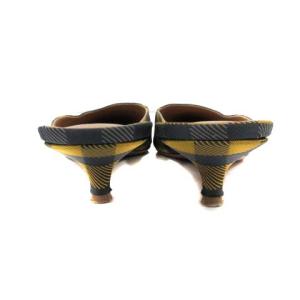 PELLICO チェックポインテッドトゥミュール 37 イエロー