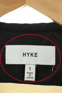 HYKE 18AW ロングボアコート ノーカラー ジップアップ 1 アイボリー