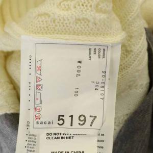 sacai 20AW パネルニット セーター 長袖 切替 1 アイボリー グレー