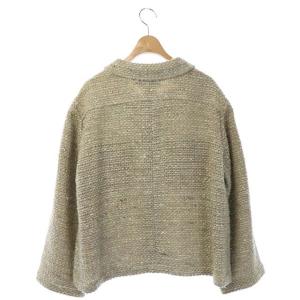 CHANEL 99A ヴィンテージ ココボタン ツイードジャケット ステンカラー 44 ベージュ