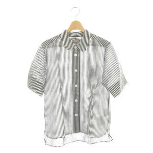 MARGARET HOWELL 20SS BOLD STRIPE COTTON SILK シャツ 2 グレー