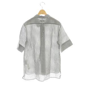 MARGARET HOWELL 20SS BOLD STRIPE COTTON SILK シャツ 2 グレー