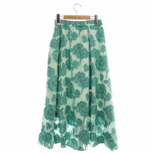 Diagram GRACE CONTINENTAL 21SS フレアスカート ロング 花柄 タック 36 ミント