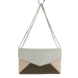 ショルダーバッグ ハンドバッグ レザー チェーン グレー ピンク ブラウン