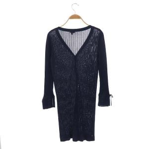 TOCCA リブロングニットカーディガン ネイビー