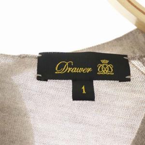 Drawer 18Gカシミヤシルクバックリボンニット セーター 長袖 Vネック 1 モカ