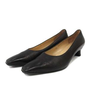 Salvatore Ferragamo スクエアトゥハイヒールパンプス 6D ブラック
