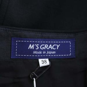 M'S GRACY サイドティアードスカート フレア フリル ひざ丈 38 ブラック