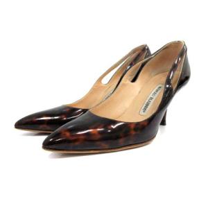 エナメルポインテッドトゥパンプス ブラック