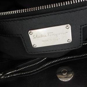 Salvatore Ferragamo ヴァラリボン ショルダーバッグ  2WAY レザー ブラック