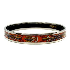 HERMES エマイユ バングル ブレスレット 総柄 オレンジ