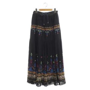 ステンド柄プリーツロングスカート 1 マルチカラー