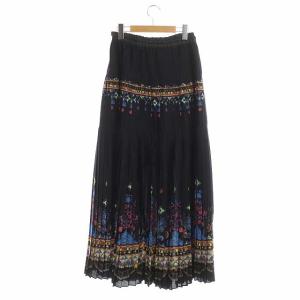 sacai ステンド柄プリーツロングスカート 1 マルチカラー