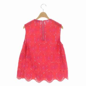 Drawer エンブロイダリーノースリーブブラウス 36 レッド