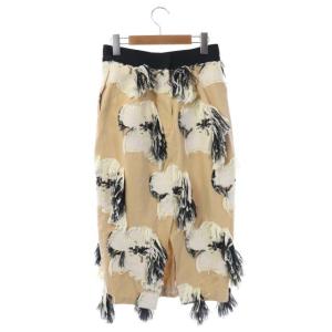 AKIRANAKA 18SS KAMILA TUCK SKIRT フラワージャガード 1 ライトベージュ