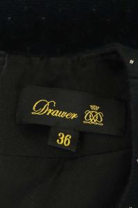 Drawer ラメ ジャカード ギャザー ドレス ワンピース ロング 36 黒