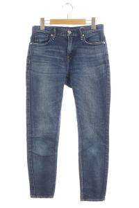 THE STELLA デニムパンツ スリムテーパード ダメージ加工 インディゴ