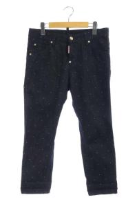 デニムパンツ ドット刺繍 ボタンフライ 40 インディゴ