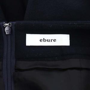 ebure ウールサイドスリットタイトスカート ロング 40 ネイビー