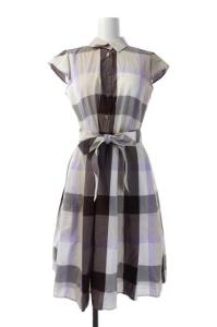 ロングチェックワンピース 34 マルチカラー