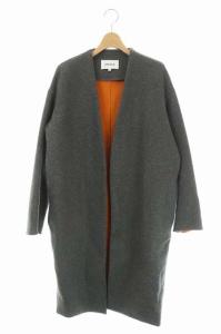 ノーカラーコート 36 ダークグレー