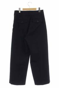 MARGARET HOWELL 21AW WOOL COTTON SERGE パンツ トラウザーズ ワイド タック 3 ブラック