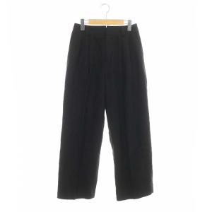 20SS COTTON LINEN OXFORD ワイドパンツ タック 2 ブラック