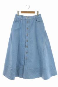 デニムフレアスカート 40 ライトブルー