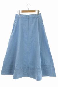 Drawer デニムフレアスカート 40 ライトブルー