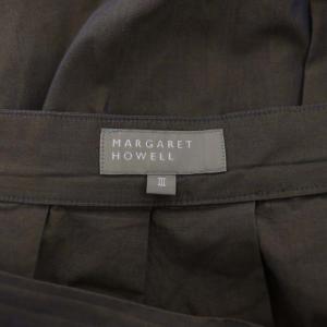 MARGARET HOWELL COTTON PLEATEDフレアスカート ブラウン