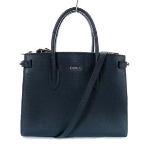 2wayレザートートバッグ ネイビー