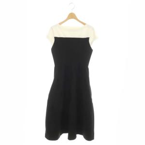 21SS ホールガーメントワンピース ニット ロング フレア ボートネック ブラック ホワイト