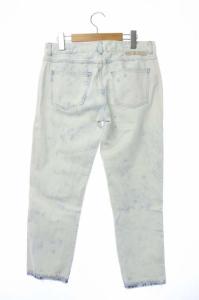 STELLA McCARTNEY ウォッシュ加工カットオフデニムパンツ ライトブルー