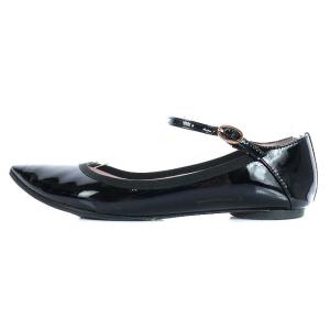 Repetto ストラップパンプス エナメル ポインテッドトゥ フラット ブラック