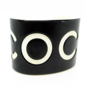 バングル ブレスレット オープンバングルココマーク プラスティック 02P ブラック