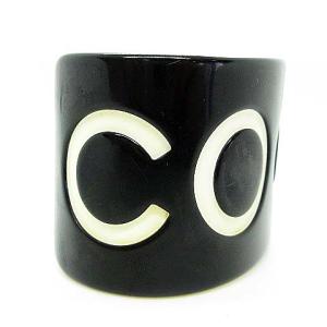 CHANEL バングル ブレスレット オープンバングルココマーク プラスティック 02P ブラック