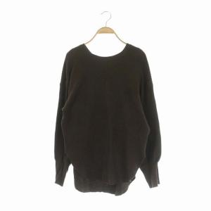 バックヘンリーワッフルカットソー ブラウン
