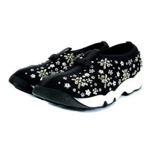 Christian Dior DIOR FUSION ブティック限定 ブラックテクニカルファブリック スニーカー ナイロン 刺繍